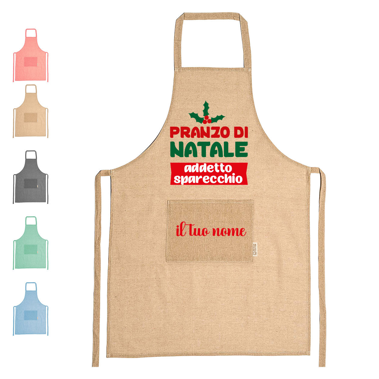 Pranzo di Natale - Grembiule da Cucina Natalizio - personalizzato con nome