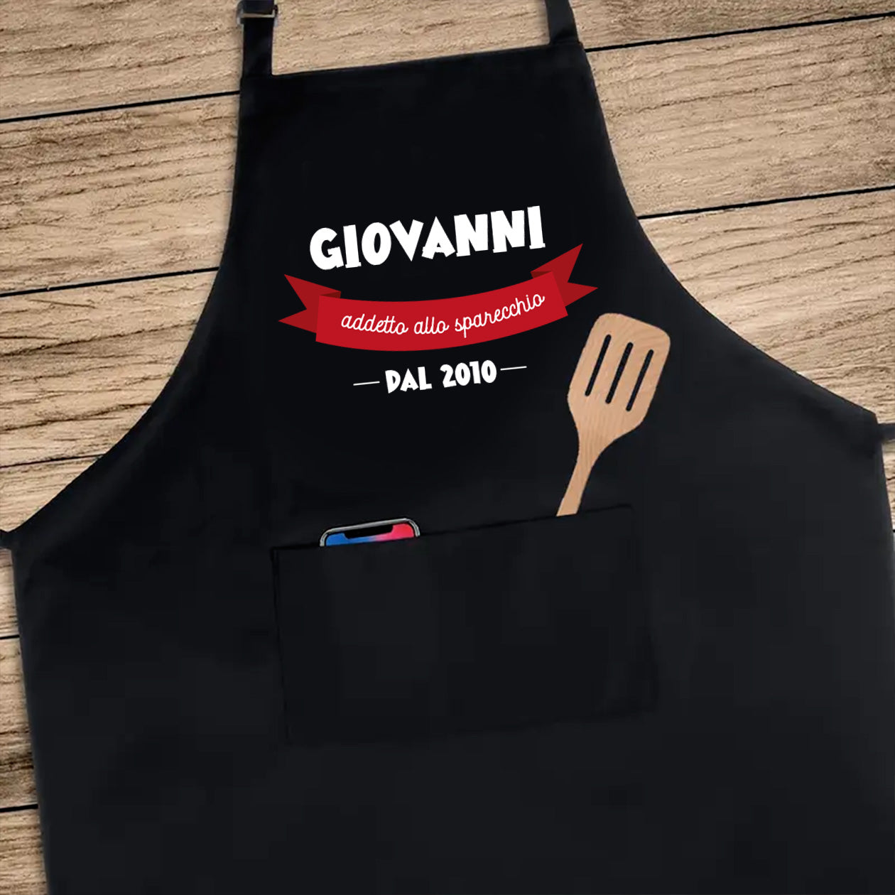 Addetto allo sparecchio - Grembiule da Cucina - personalizzato con nome e data