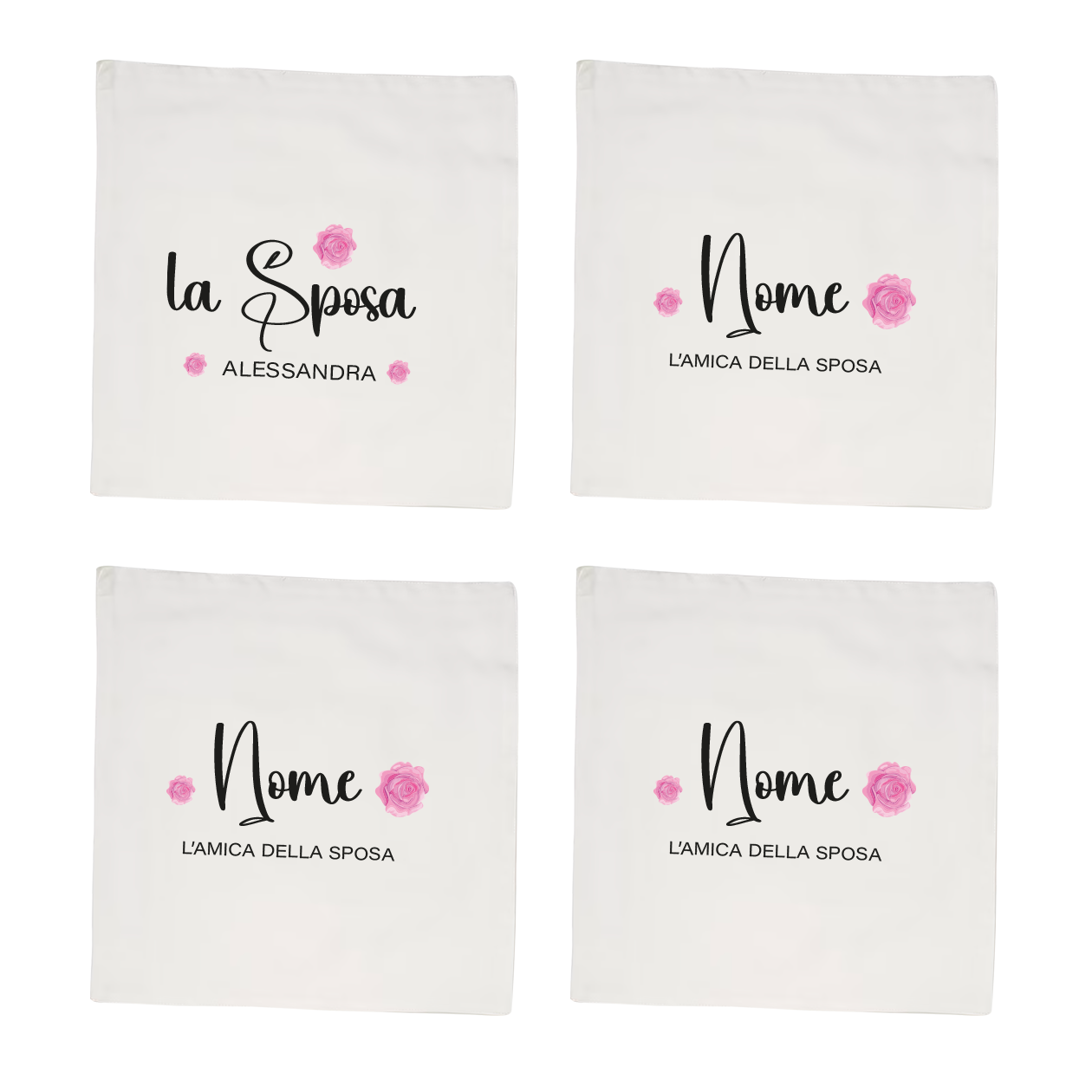 La Sposa - Set 4 tovaglioli - personalizzato