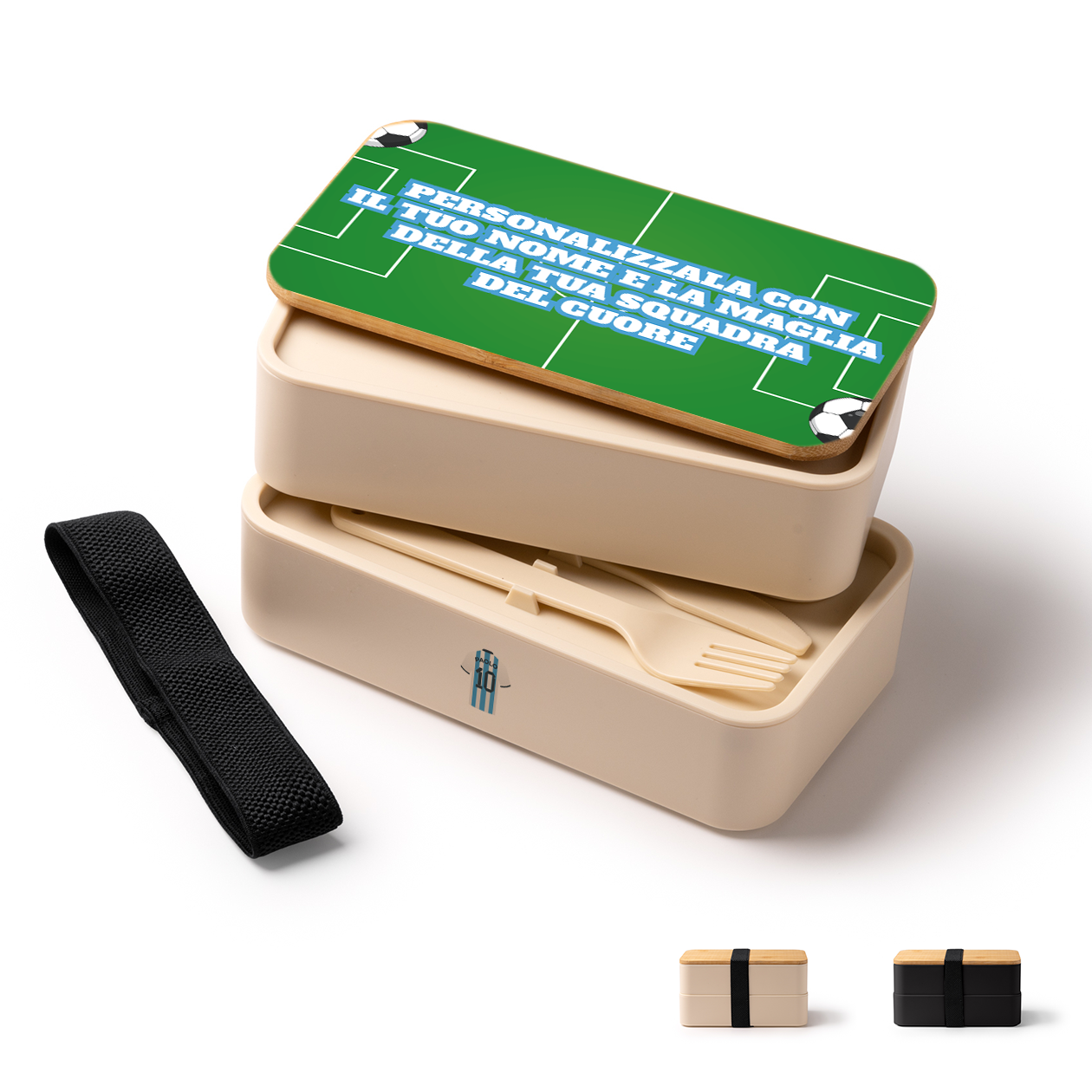 Calcio - Scatola per il pranzo - personalizzato con nome e squadra