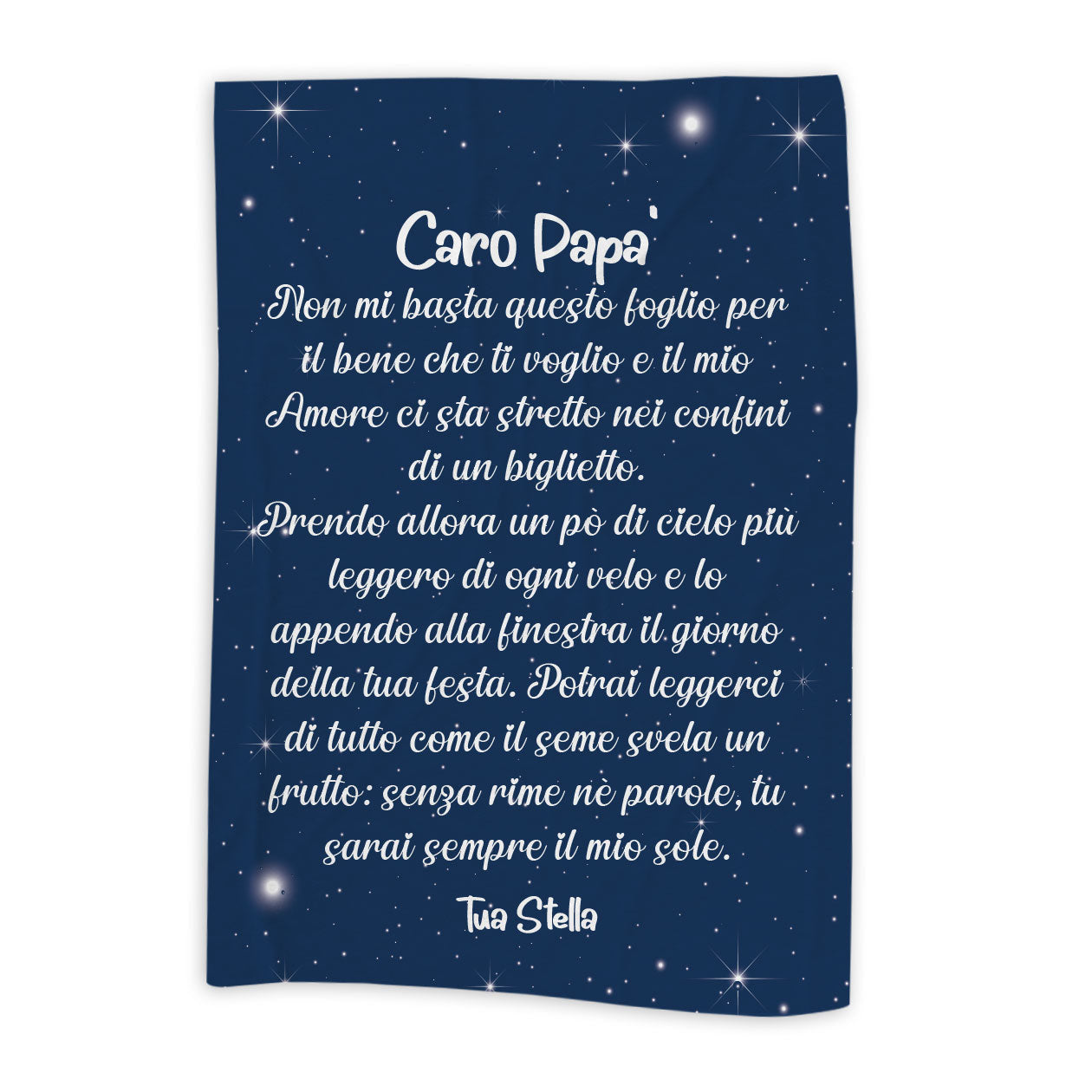 Caro papà , cielo stellato - coperta Idea Regalo Festa del Papà - personalizzato con dedica