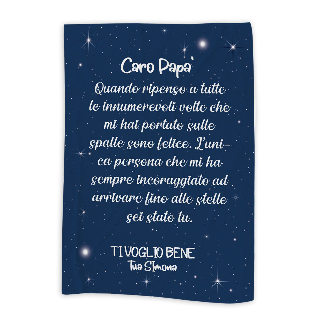 Caro papà ti voglio bene - coperta Idea Regalo Festa del Papà - personalizzato con dedica