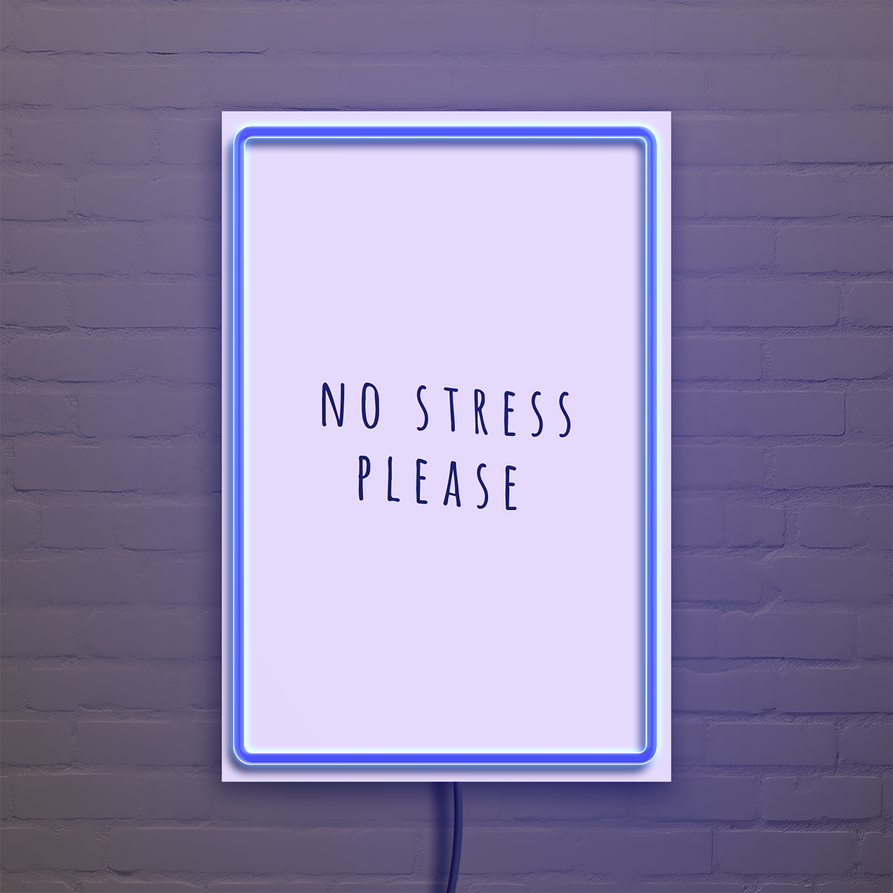 No stress please - Quadretto con Neon Led
