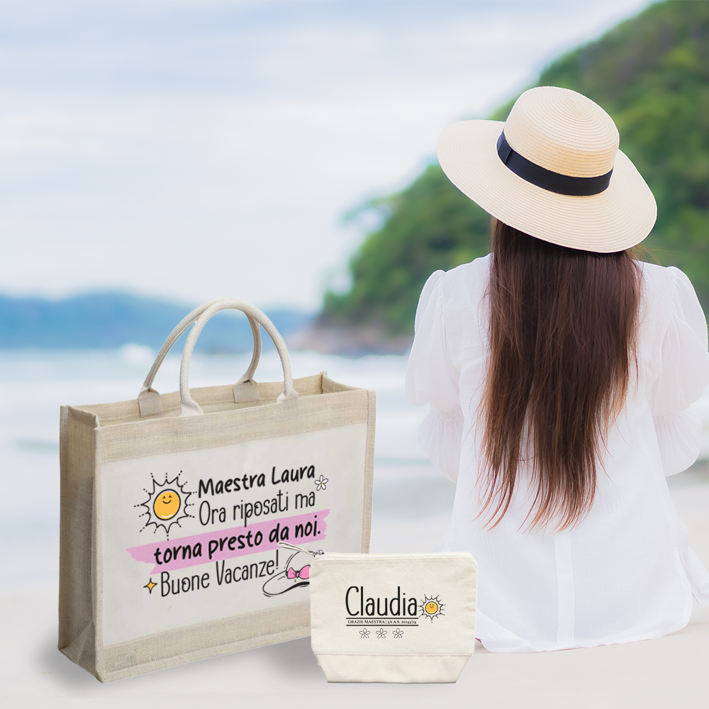 Buone vacanze maestra - Borsa mare & Pochette - Combo