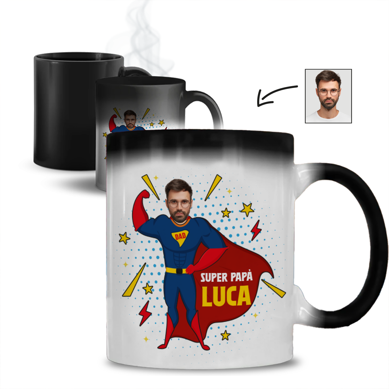 Super papà - Tazza Magica - personalizzata con nome