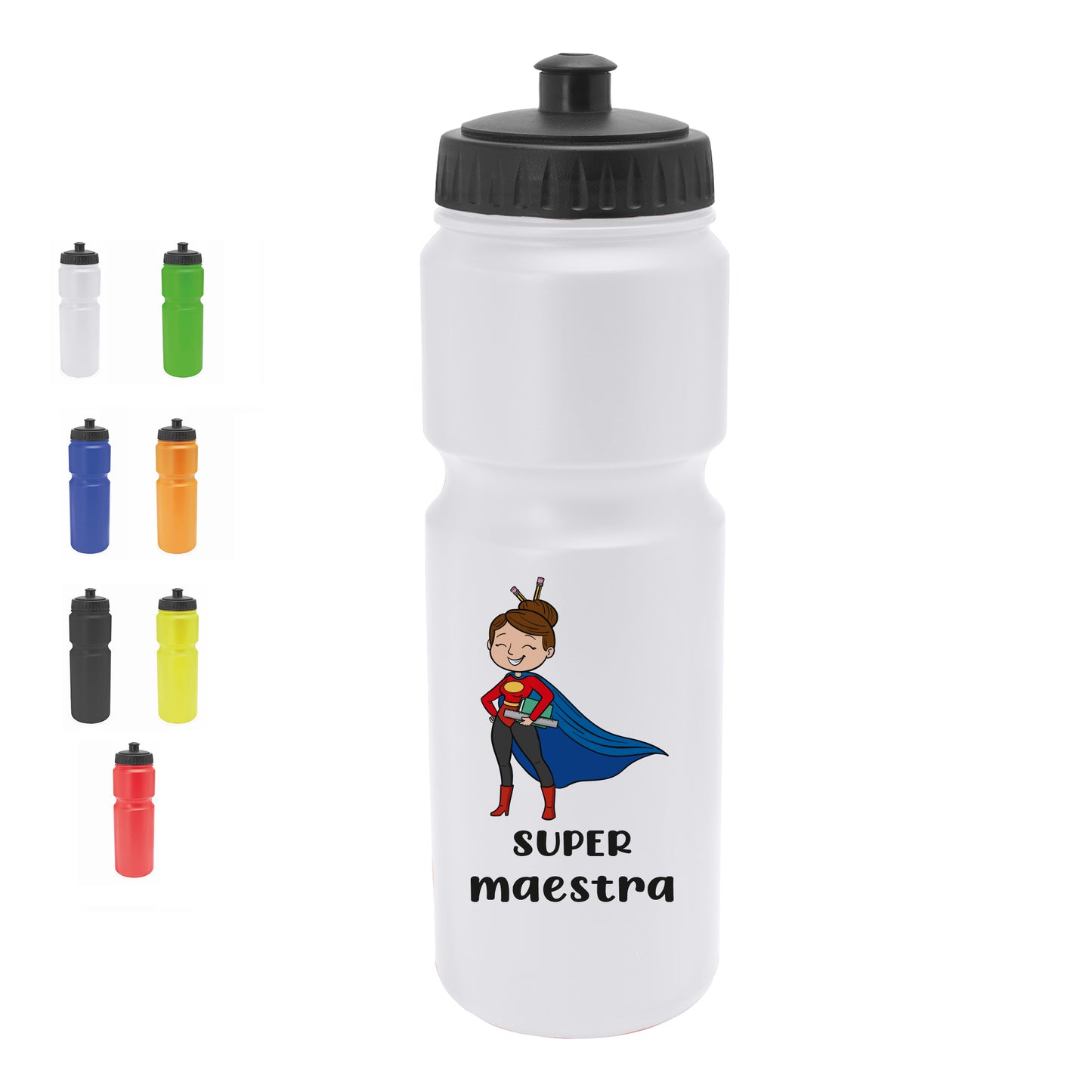 Super maestra - Borraccia in PE 840ml. - personalizzata con nome