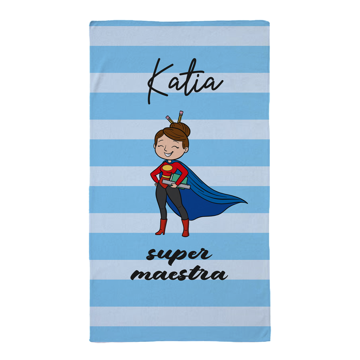 Super maestra - Telo Mare - personalizzato con nome
