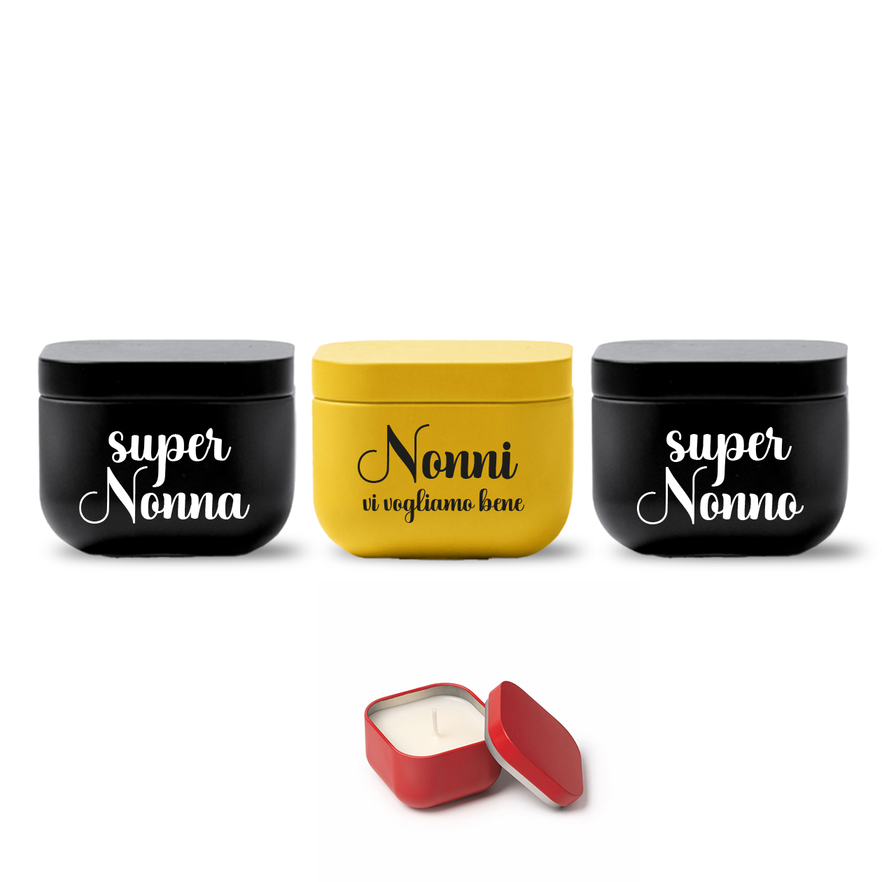 Nonni vi voglio bene - Set di 3 Candele Profumate