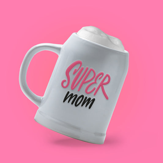 Super mom (rosa) - Caraffa in ceramica