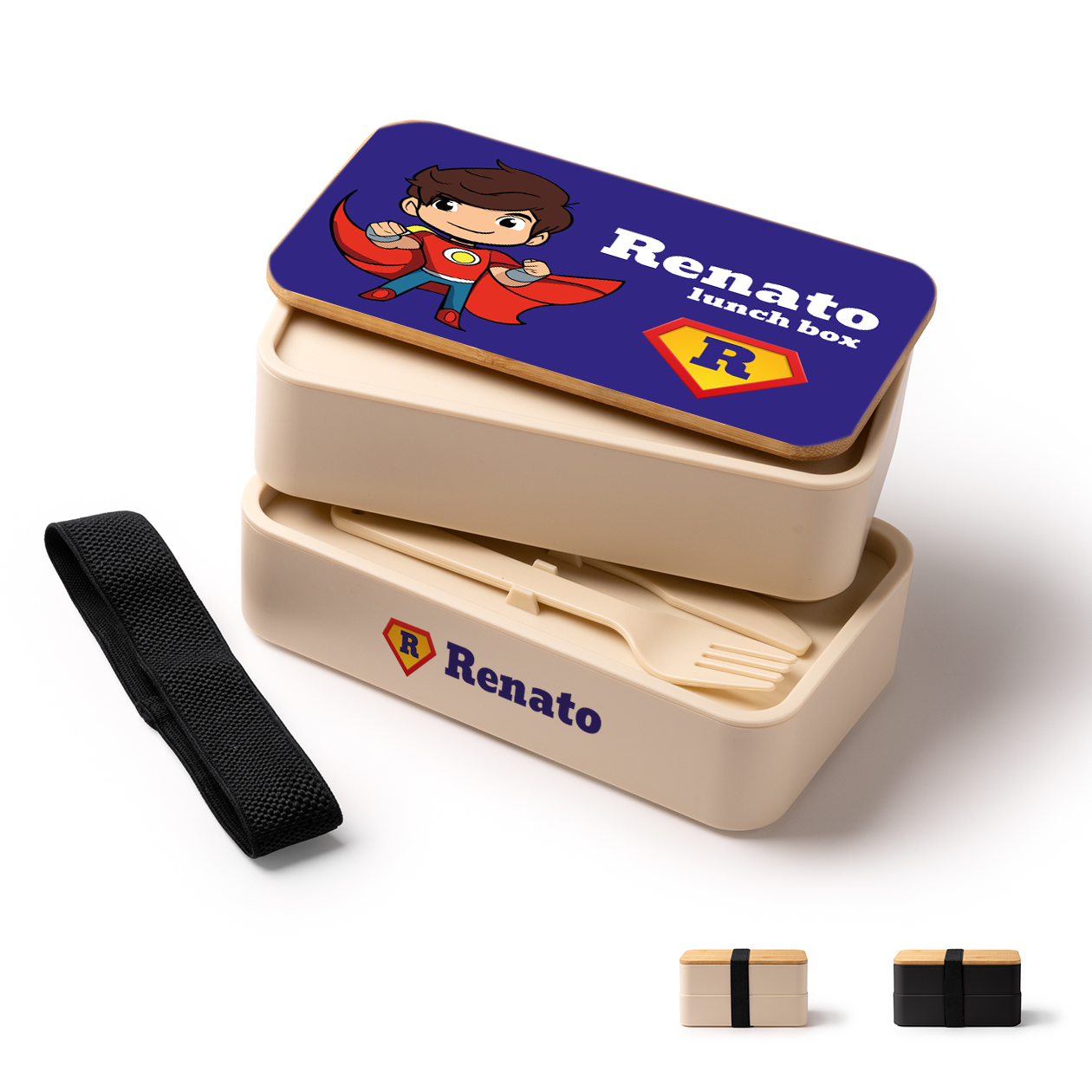 Super hero - Scatola per il pranzo - personalizzato con nome