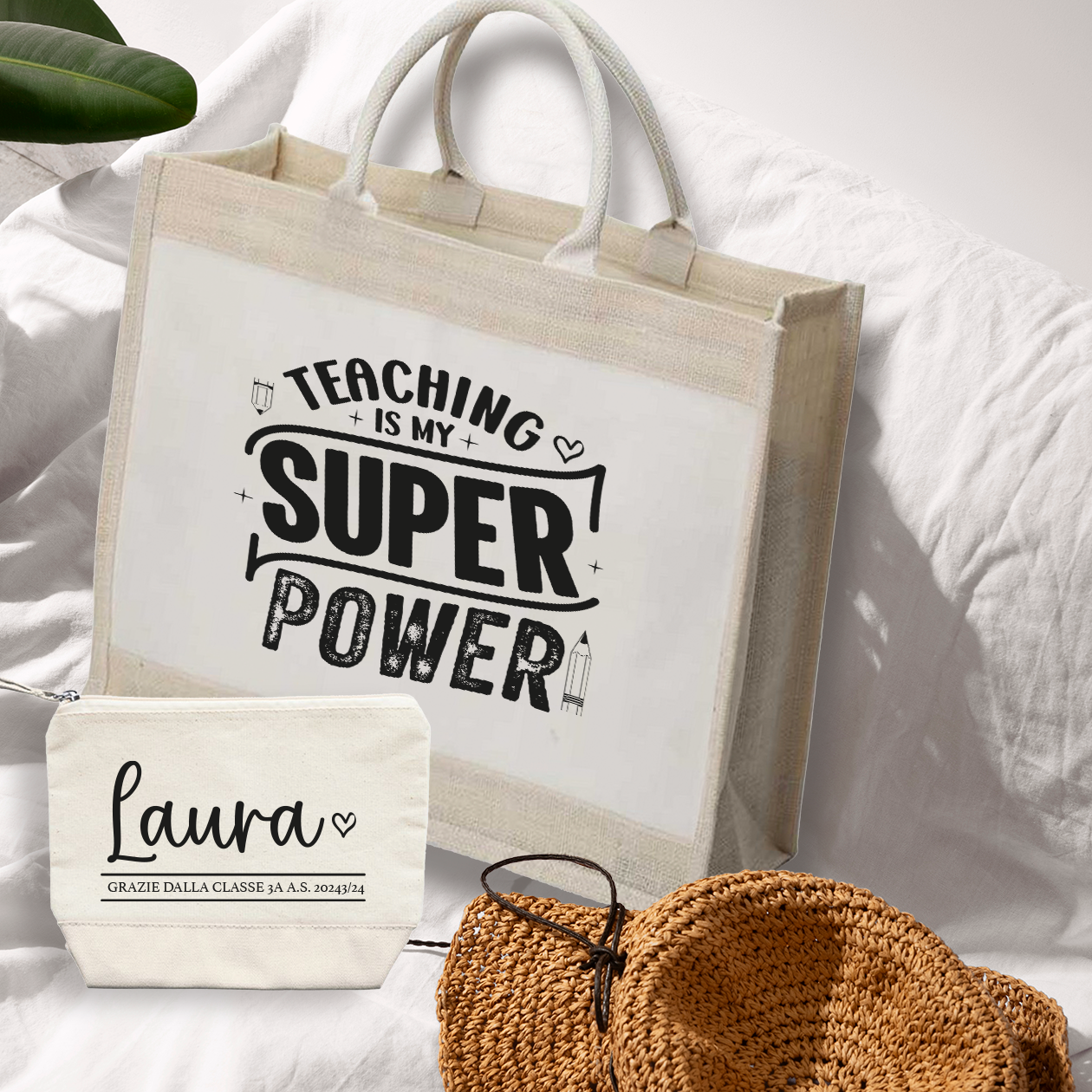 Teaching is my super power - Borsa mare & Pochette - Combo