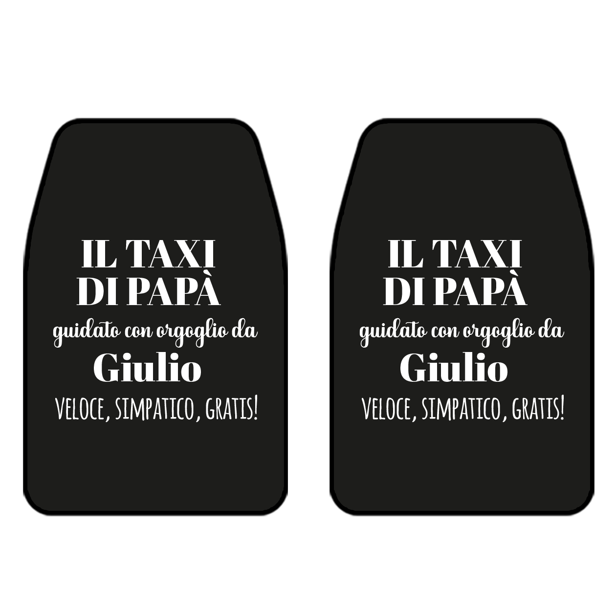 Il taxi di papà - tappetini auto - personalizzati con nome