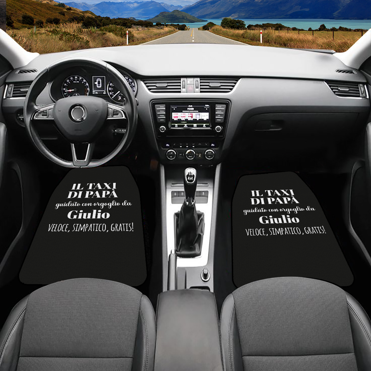 Il taxi di papà - tappetini auto - personalizzati con nome