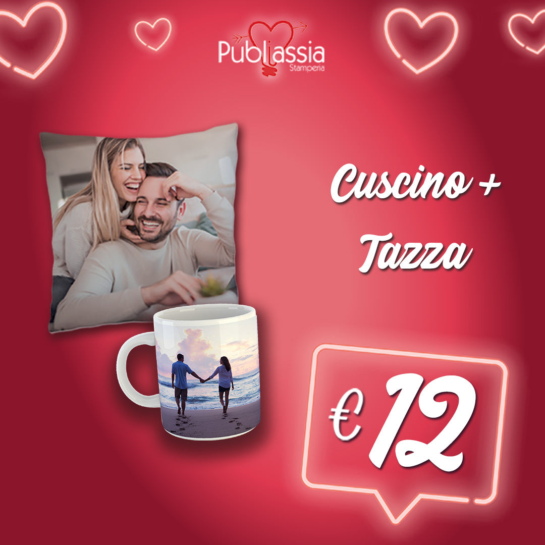 Offerta San Valentino 1 - Cuscino + Tazza personalizzati