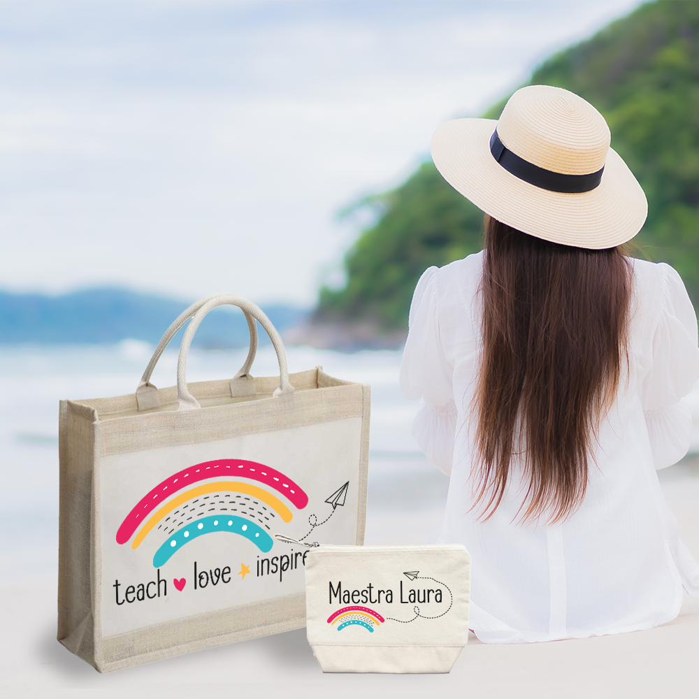 Teach, love, inspire - Borsa mare & Pochette - Combo