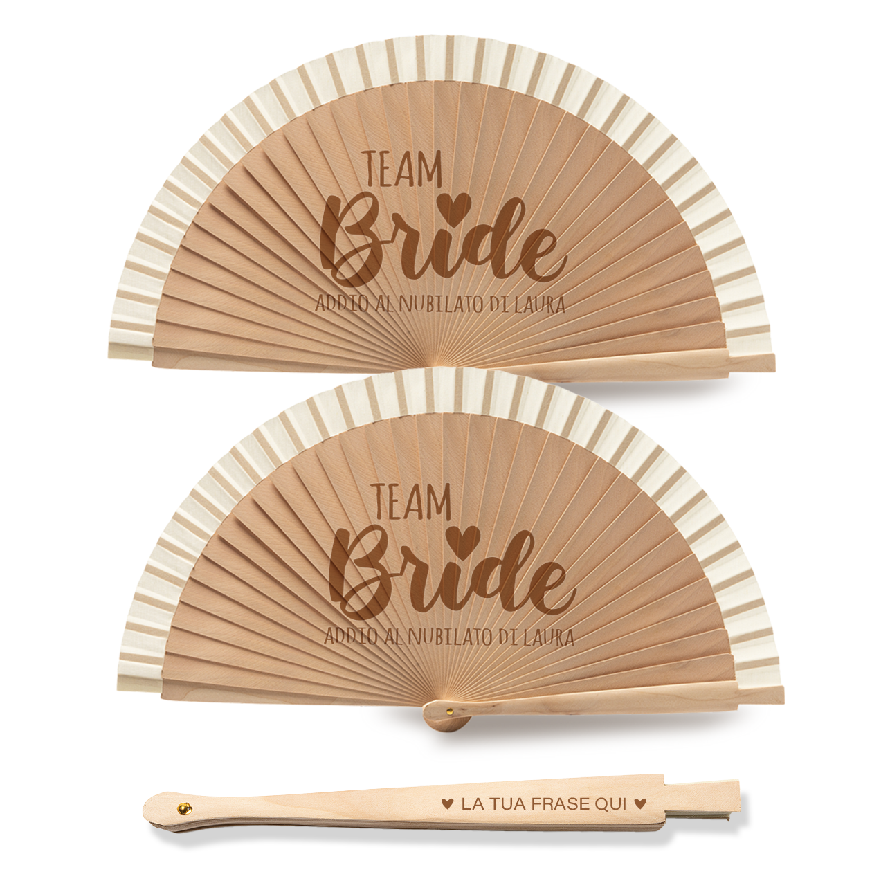 Addio al nubilato - Ventaglio in legno - personalizzato con nome