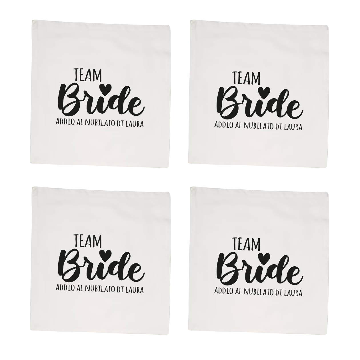 Team Bride - Set 4 tovaglioli - personalizzato