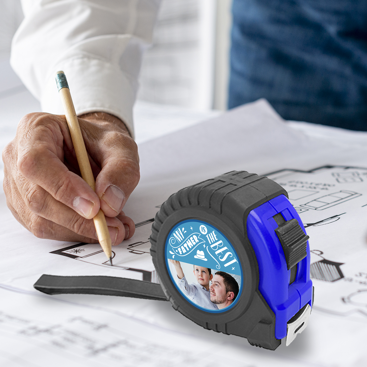 My father is the best - Metro a rullo da 5 metri - personalizzato con foto