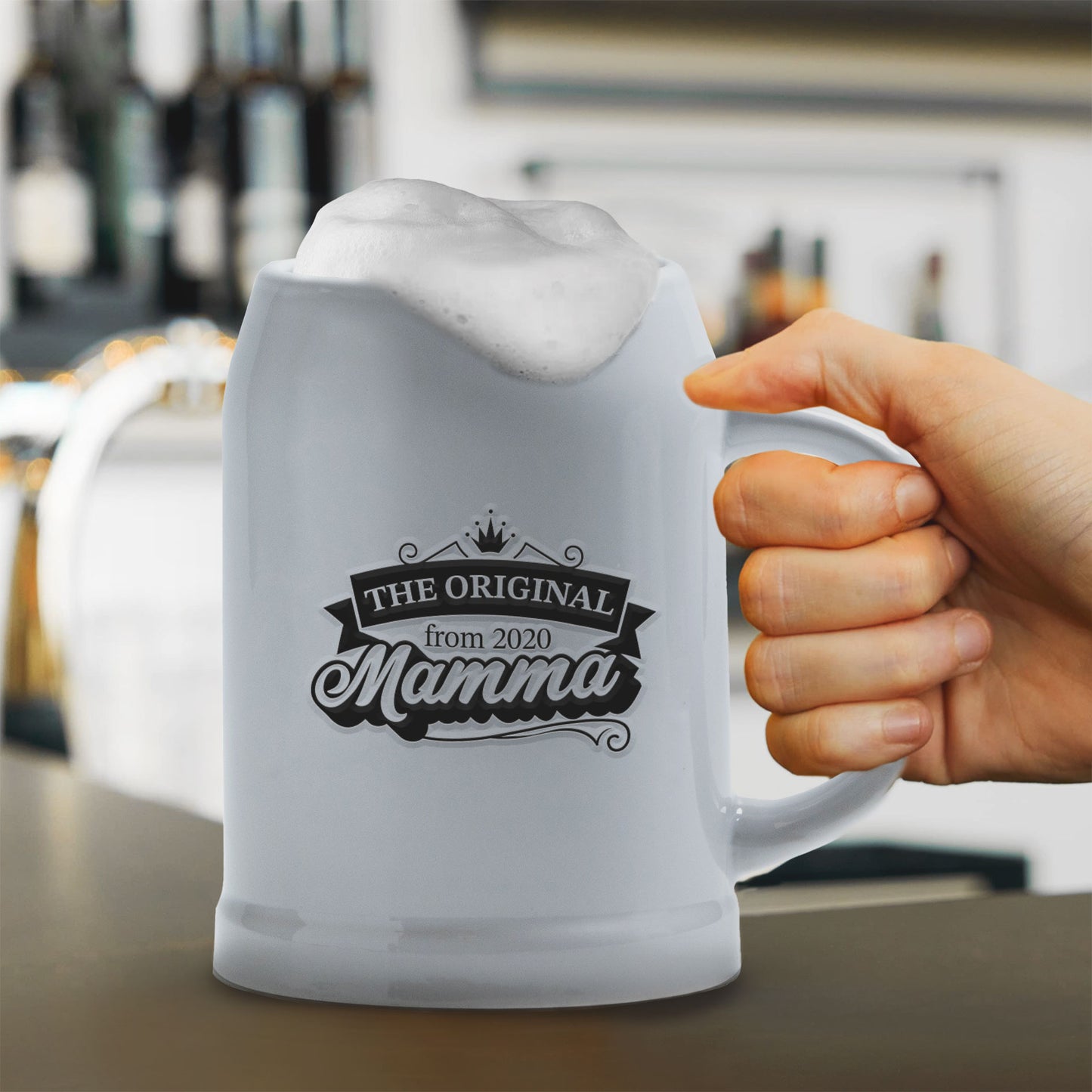 The original mamma - Caraffa in ceramica personalizzata con data