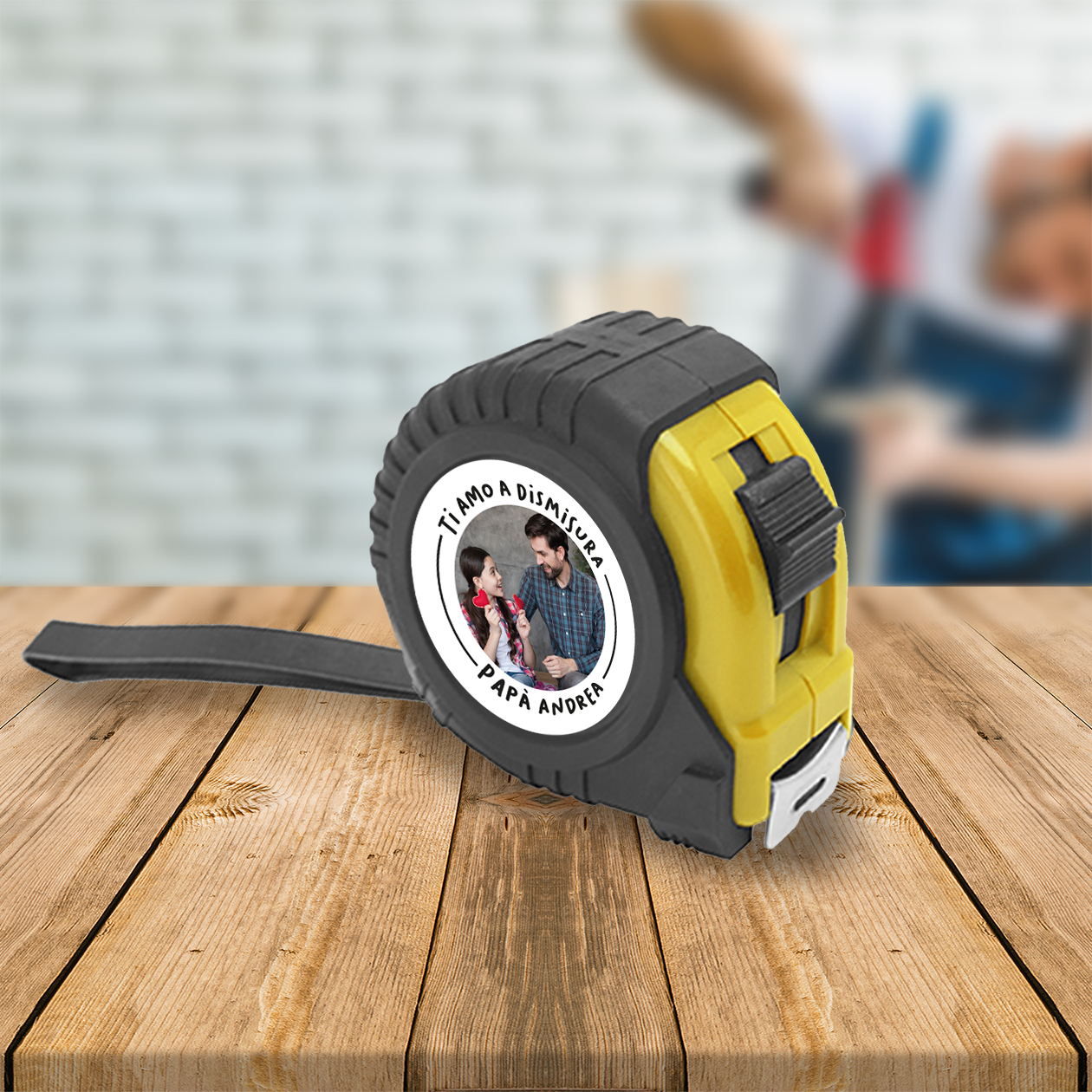 Ti amo a dismisura - Metro a rullo da 5 metri - personalizzato con foto