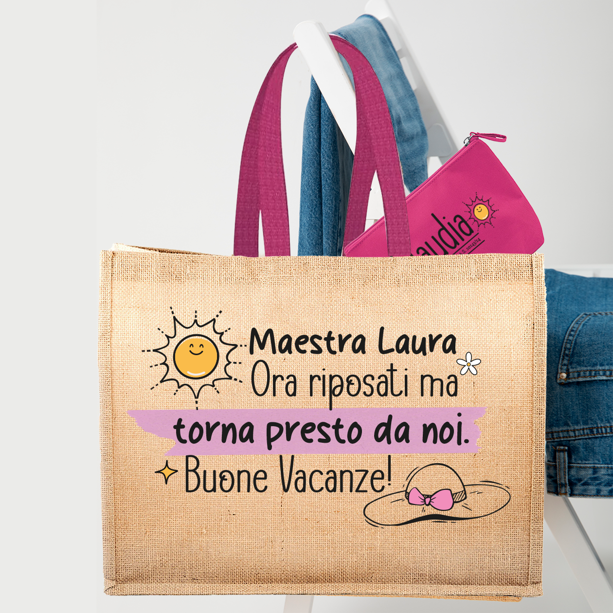 Buone Vacanze Maestra - Borsa mare & Pochette - Combo