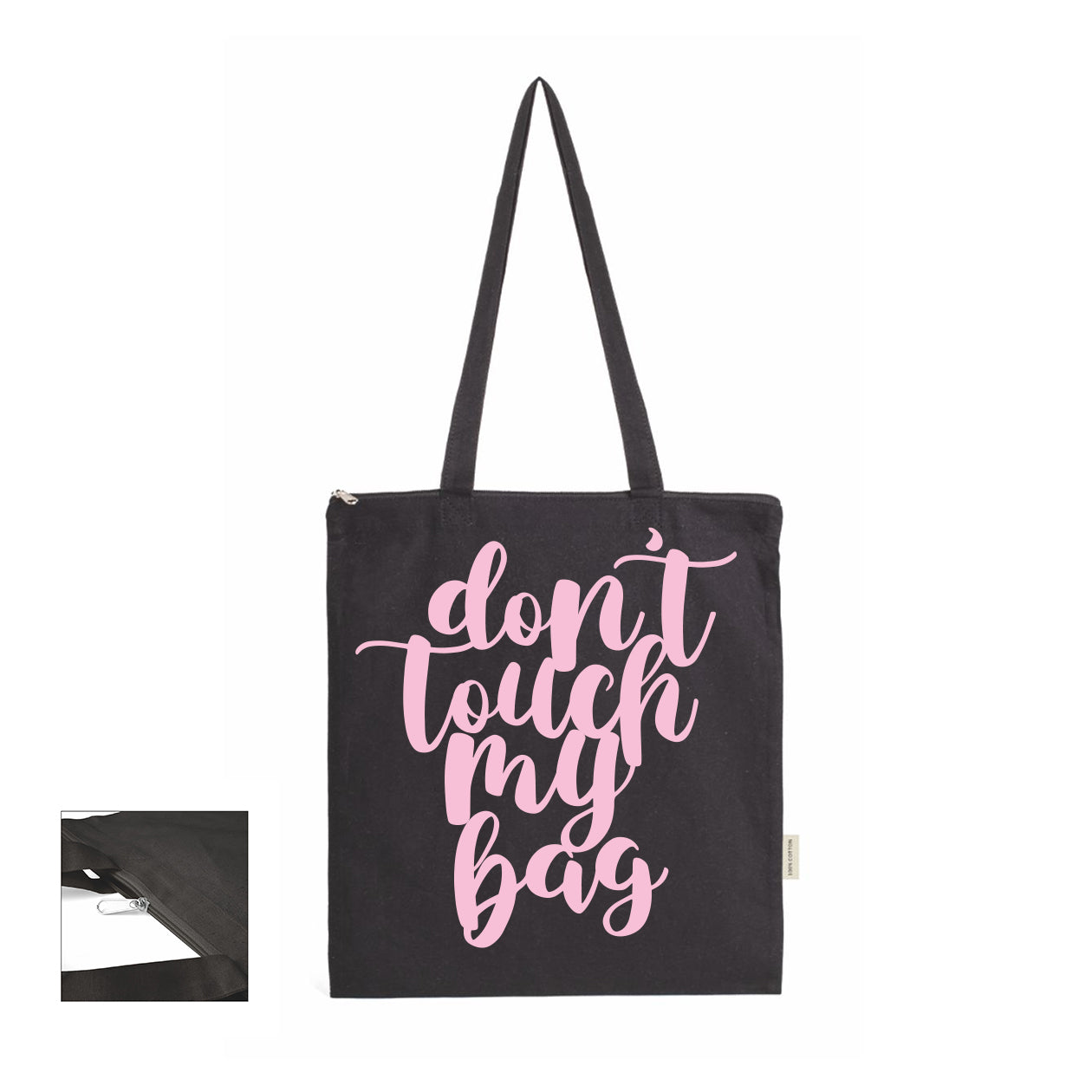 Don't touch my bag - Shopper In Cotone con chiusura zip
