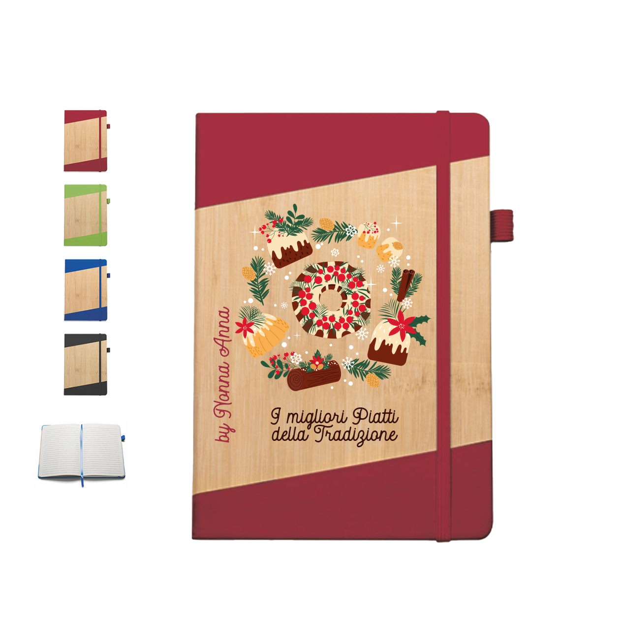 I migliori piatti della tradizione - Block Notes in PU a righe - personalizzato con nome