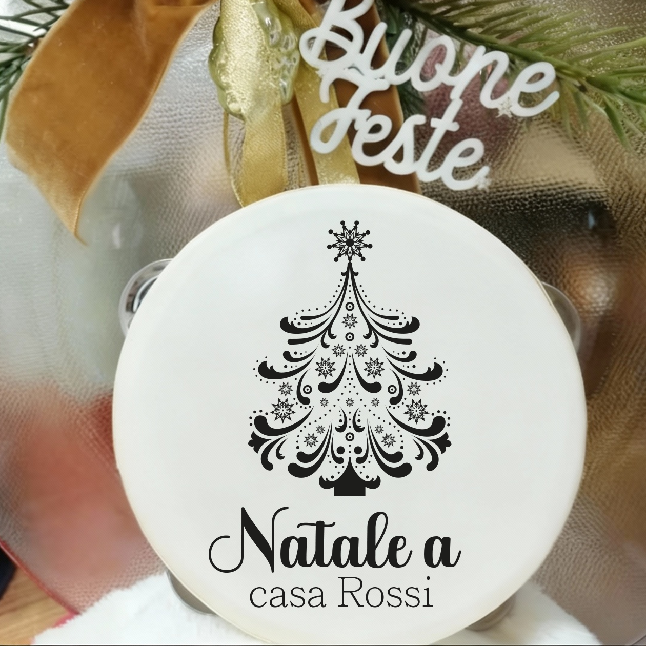 Natale a casa nostra - Set da 10 Tamburelli - personalizzati