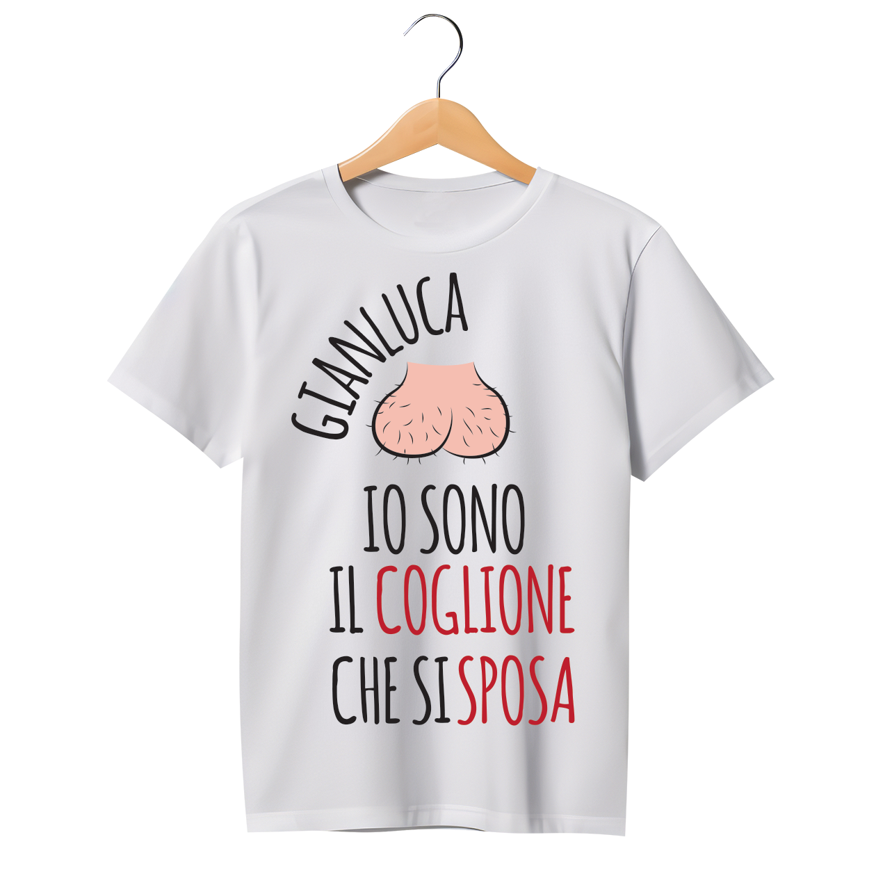 Io sono il coxxxne che si sposa - T-shirt - idea regalo addio al celibato - personalizzato con nome