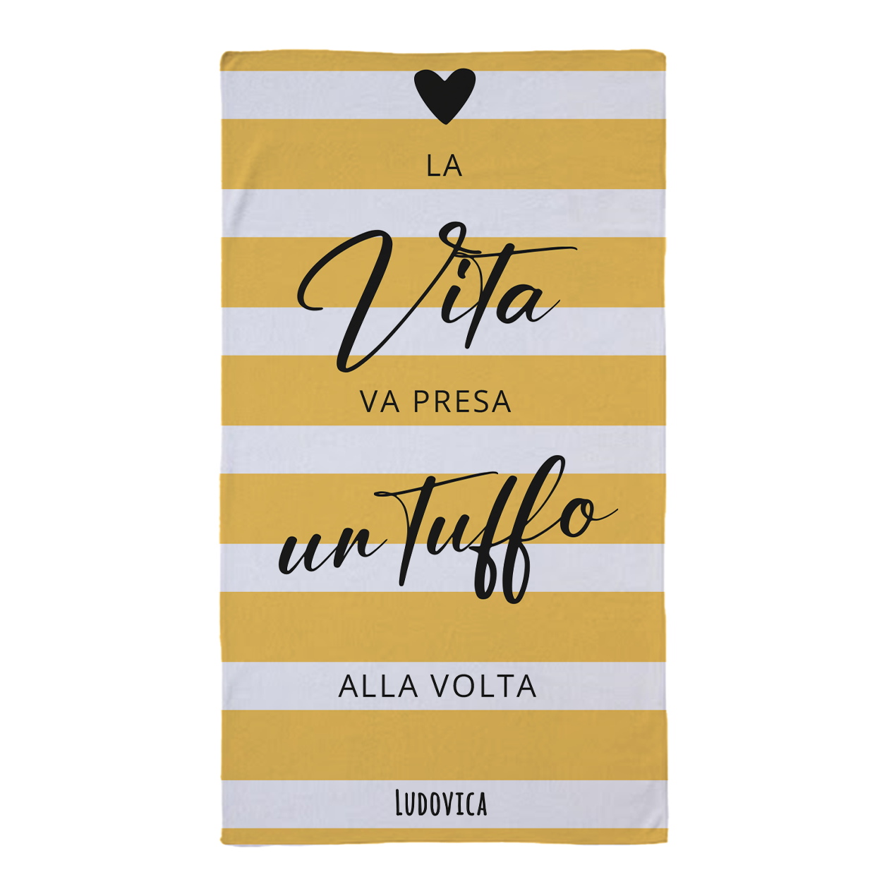La vita va presa un tuffo alla volta - Telo Mare in microfibra - personalizzato con nome