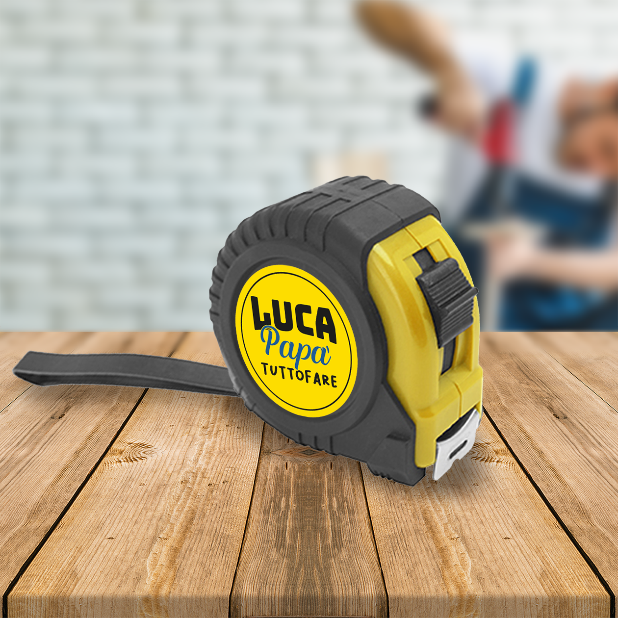 Papà tuttofare - Metro a rullo da 5 metri - personalizzato con nome
