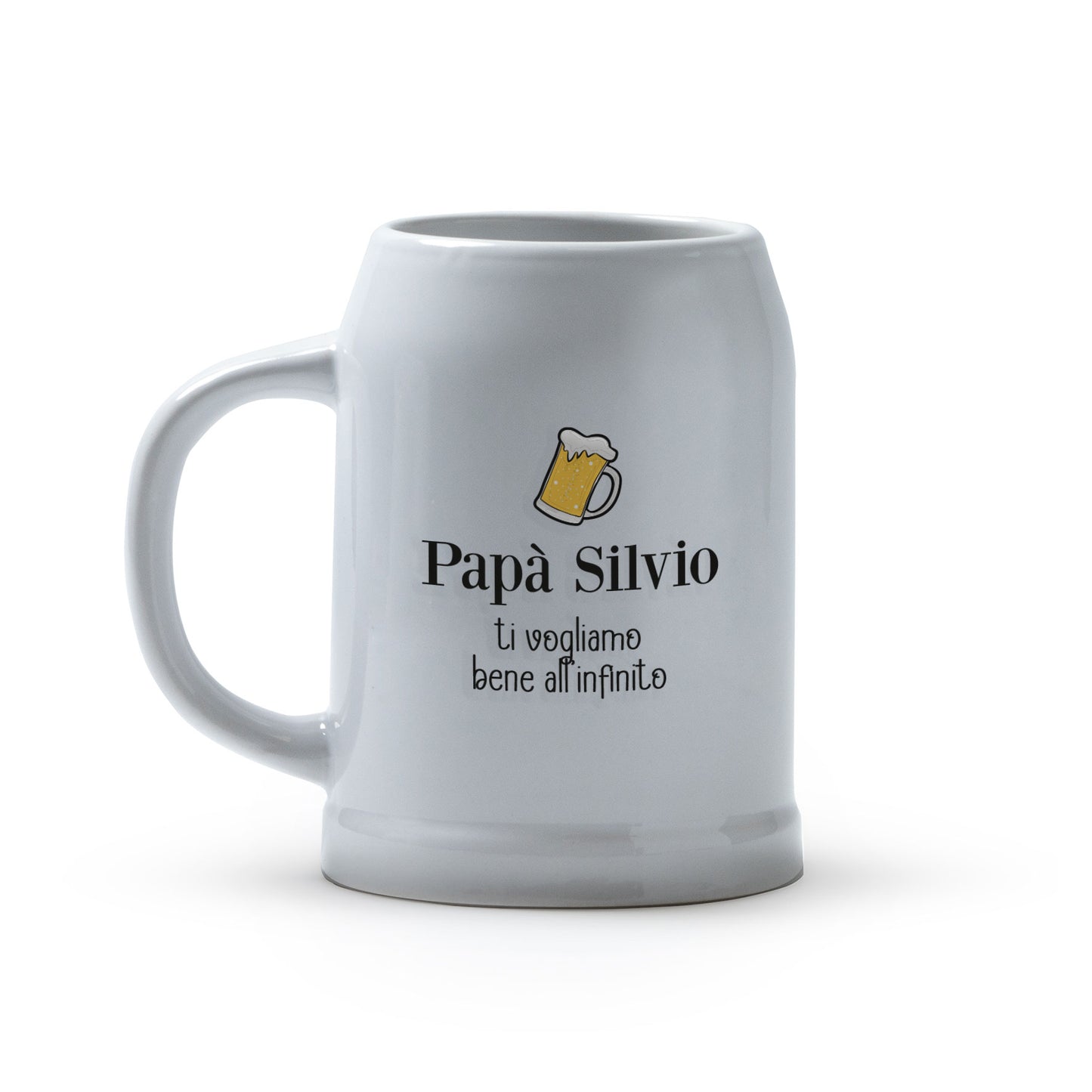 Papà ti vogliamo bene all'infinito - Caraffa in ceramica - personalizzata con nome