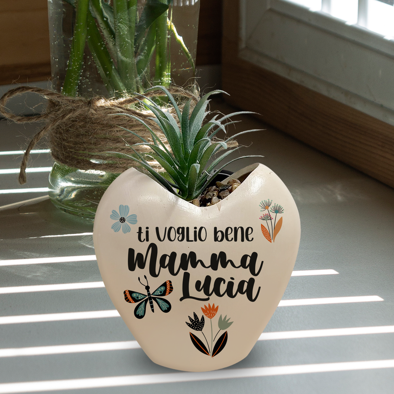 Ti voglio bene mamma - Piantina con vaso - personalizzata con nome