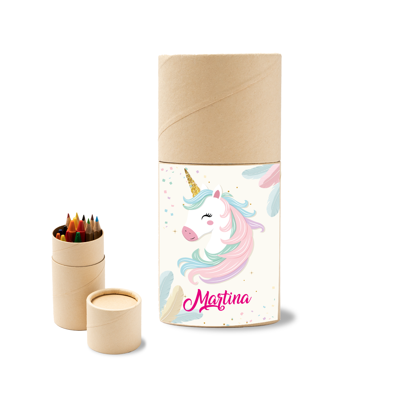 Unicorn - Set 6 pezzi Da Disegno In Legno personalizzati con nome