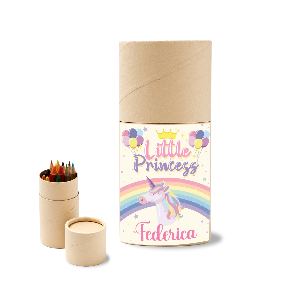 Little princess - Set 6 pezzi Da Disegno In Legno personalizzati con nome