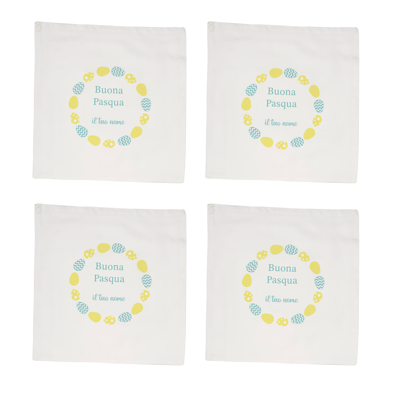 Ester Yellow - Set 4 tovaglioli - personalizzato con nomi