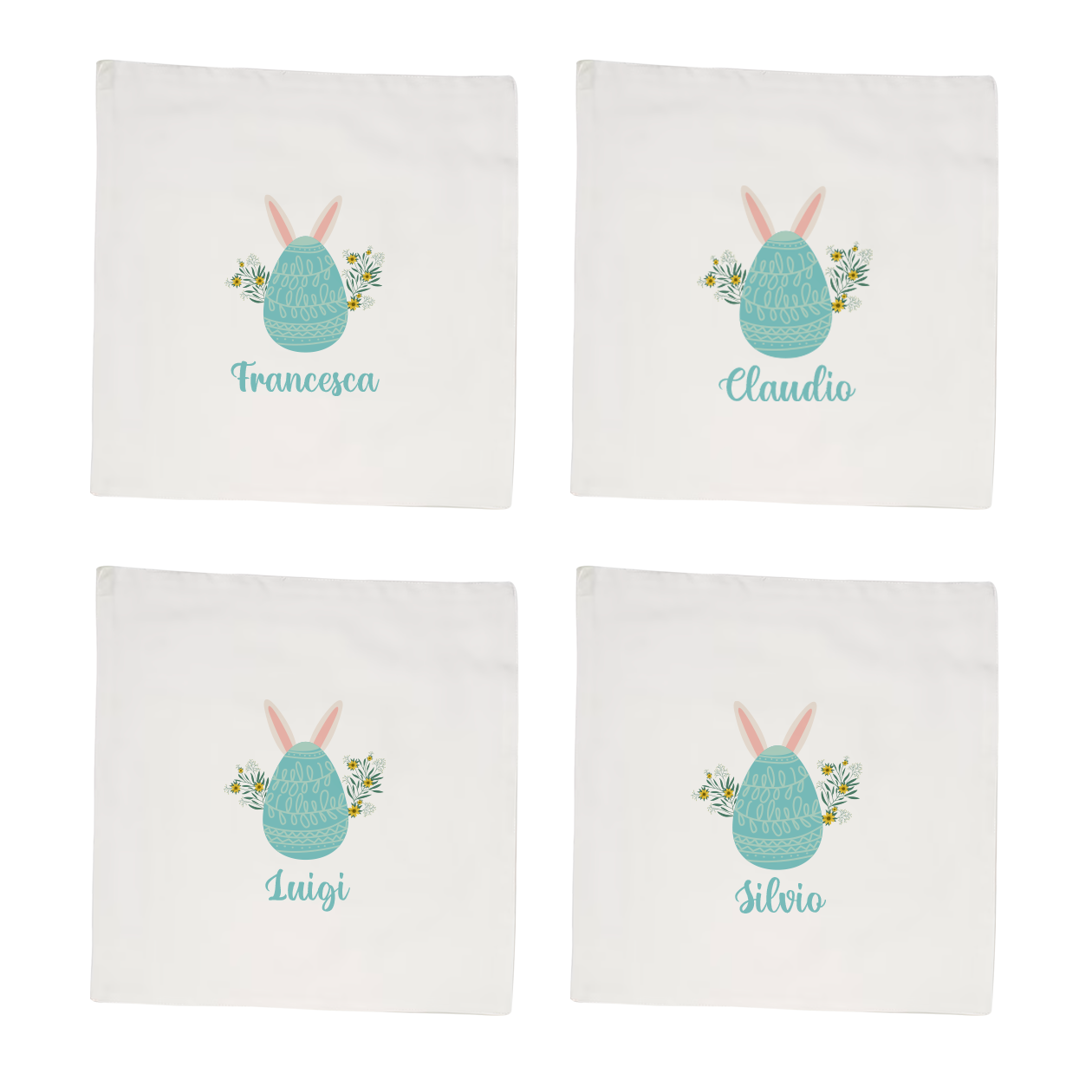 Ester Tiffany - Set 4 tovaglioli - personalizzato con nomi