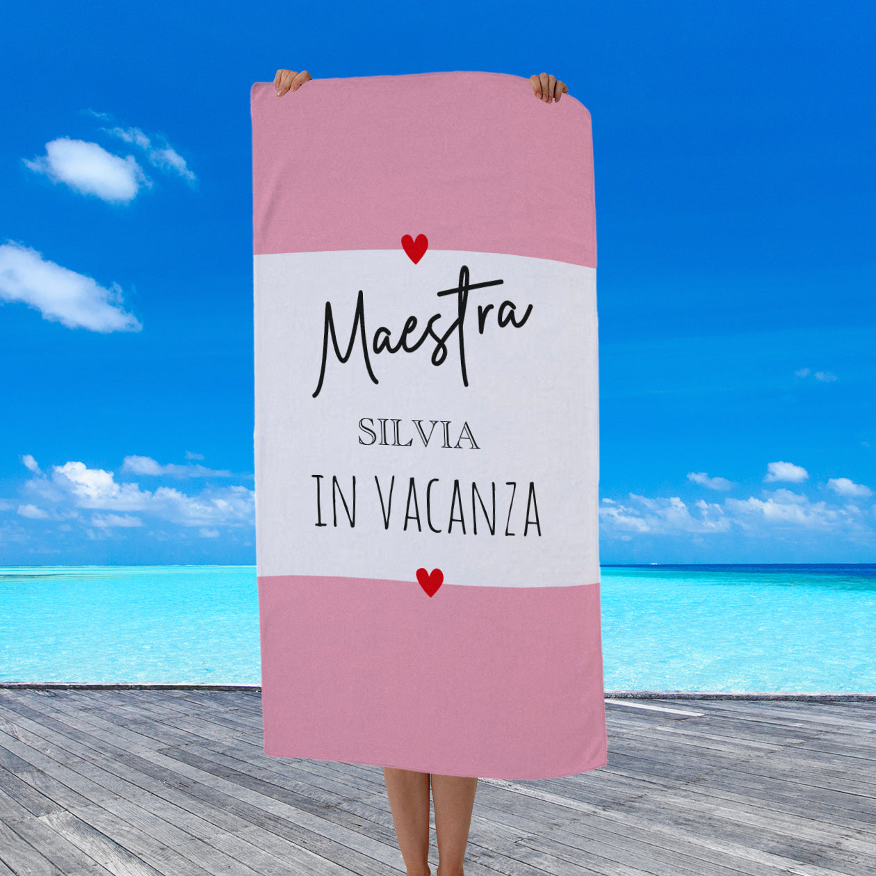 Maestra in vacanza - Telo Mare - personalizzato con nome