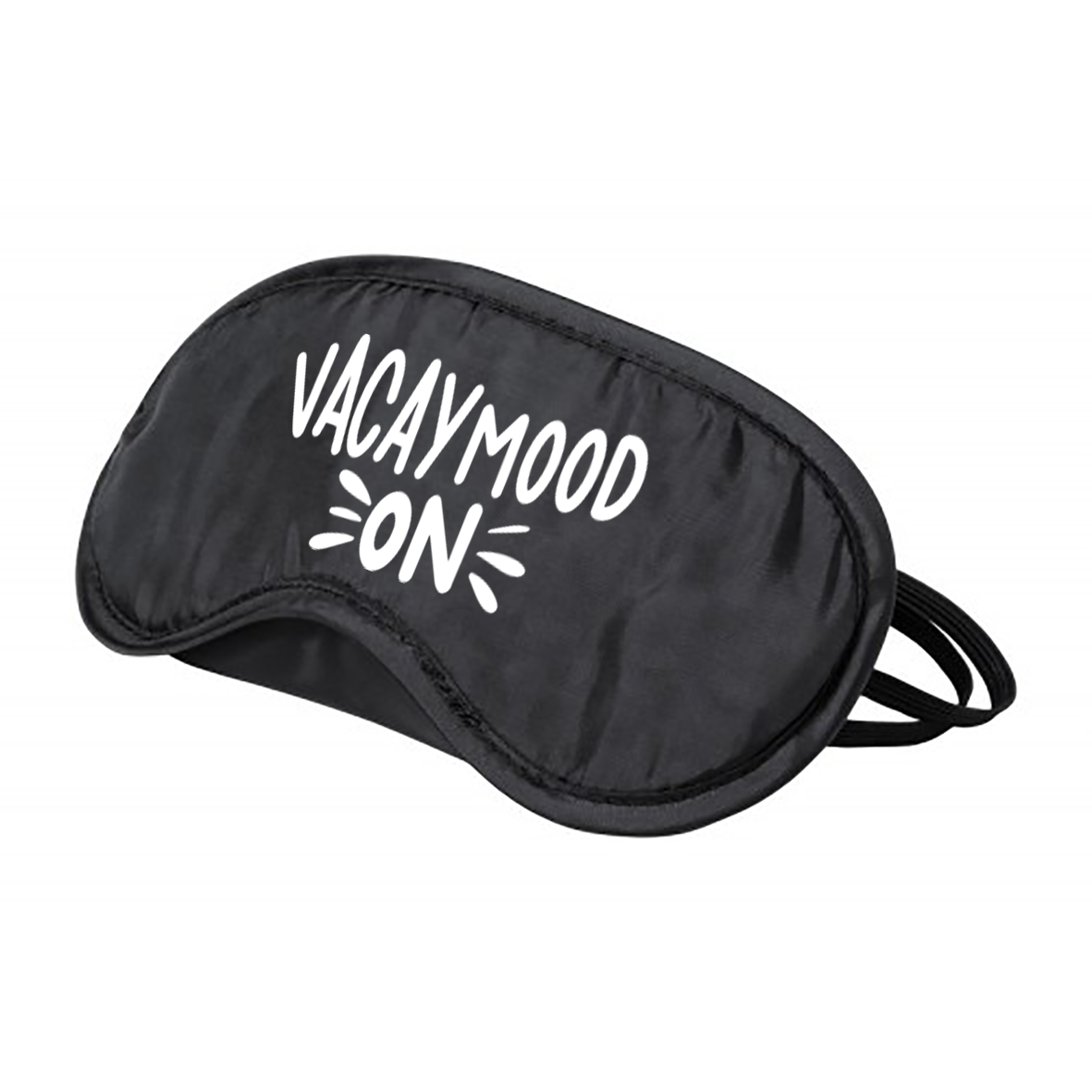 Vacaymood on - Maschera da viaggio oscurante nera con stampa personalizzata elastico regolabile Idea Regalo