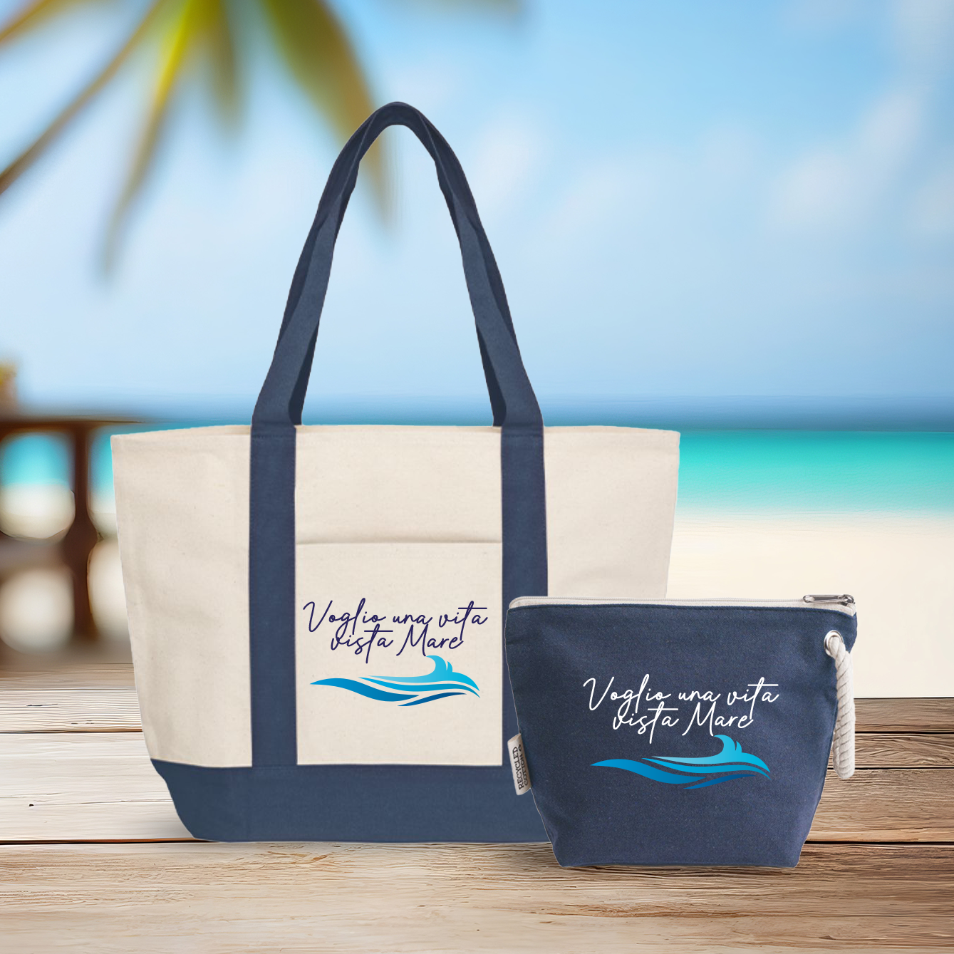 Voglio una vita vista mare - borsa mare & Pochette - Combo