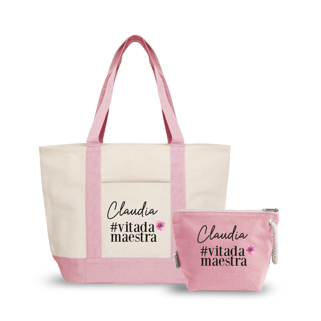 #vitadamaestra - borsa mare & Pochette - Combo - personalizzata con nome
