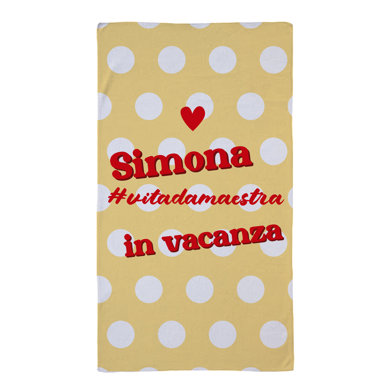 #vitadamaestra - Telo Mare - personalizzato con nome
