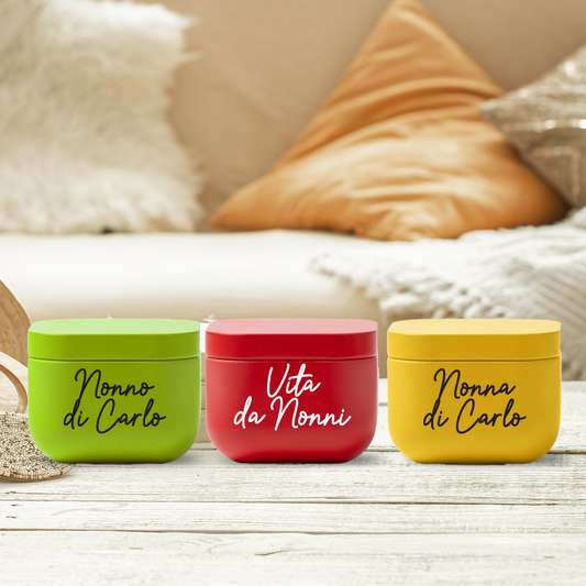 Vita da nonni - Set di 3 Candele Profumate personalizzate con nomi