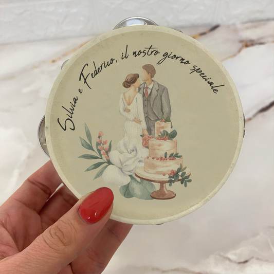 Il nostro giorno speciale - Set da 10 Tamburelli - personalizzati con nomi