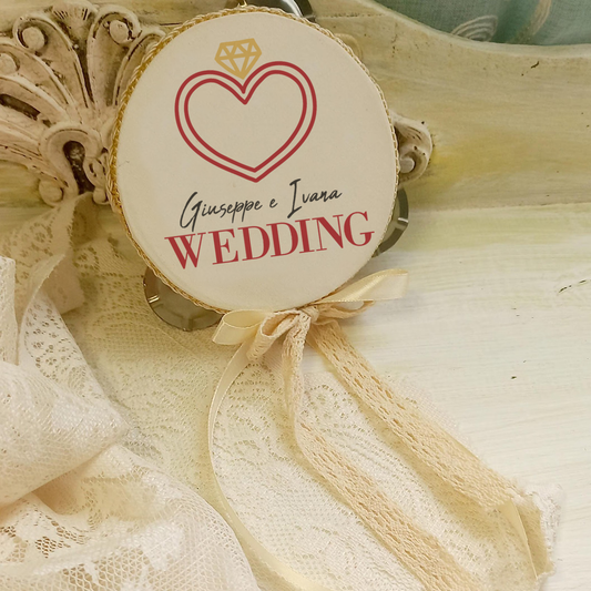 Wedding - Set da 10 Tamburelli - personalizzati con nomi