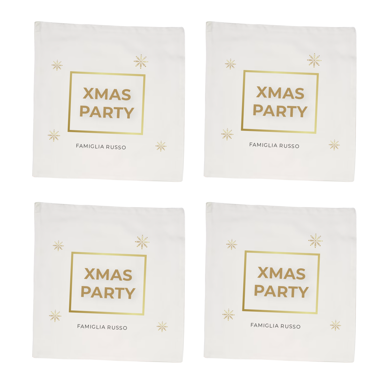 Xmas Party - Set 4 tovaglioli - personalizzato