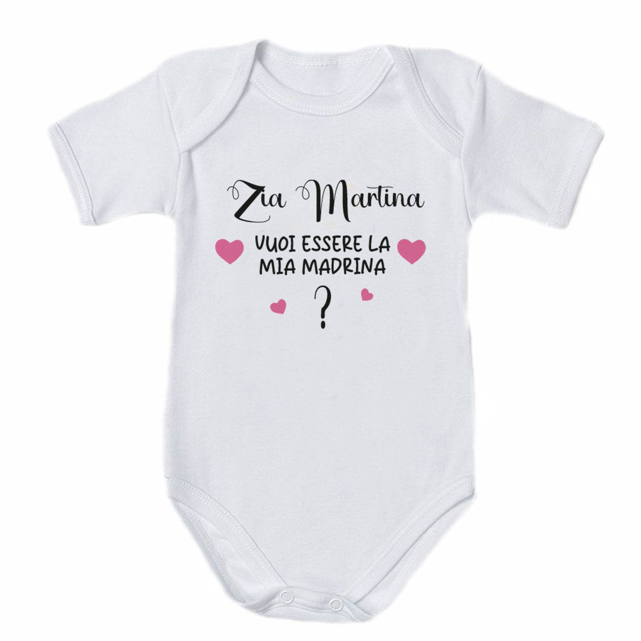 Zia vuoi essere la mia madrina? - Tutina neonato - body - personalizzata con nome
