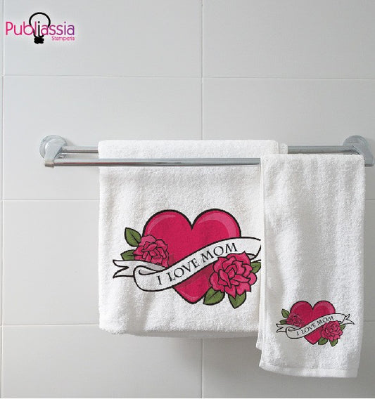 I love mom - Kit Asciugamani Personalizzati