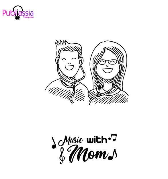 Music with mom - Cassa Bluetooth in bamboo con luce - personalizzata - idea regalo festa della mamma