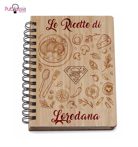 Super mom - Ricettario da Scrivere Copertina Personalizzato Ricette Idea Regalo Mamma